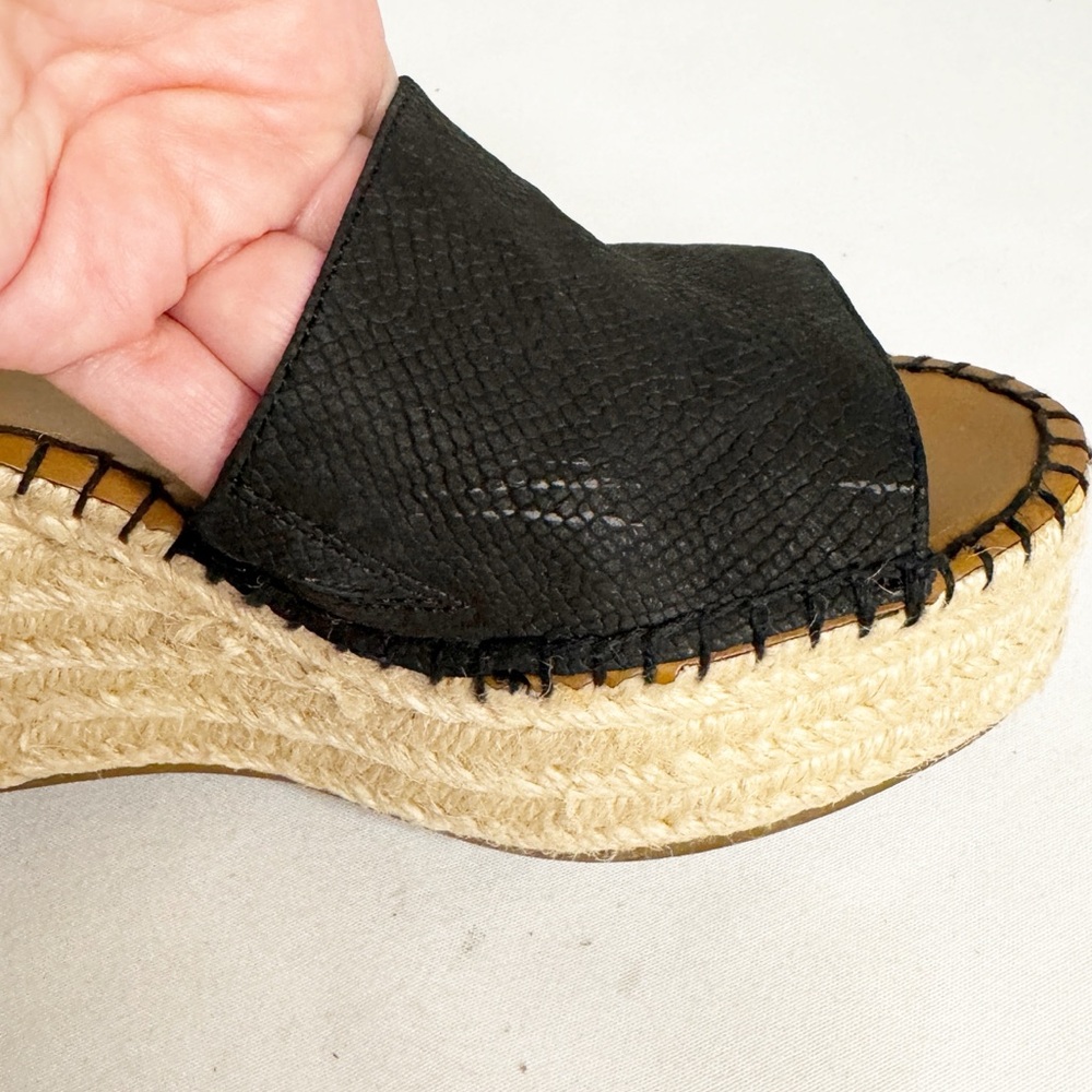 FRANCO SARTO PLATFORM LEATHER TEXTURED ESPADRILLES SZ 9.5. - Picture 10 of 12